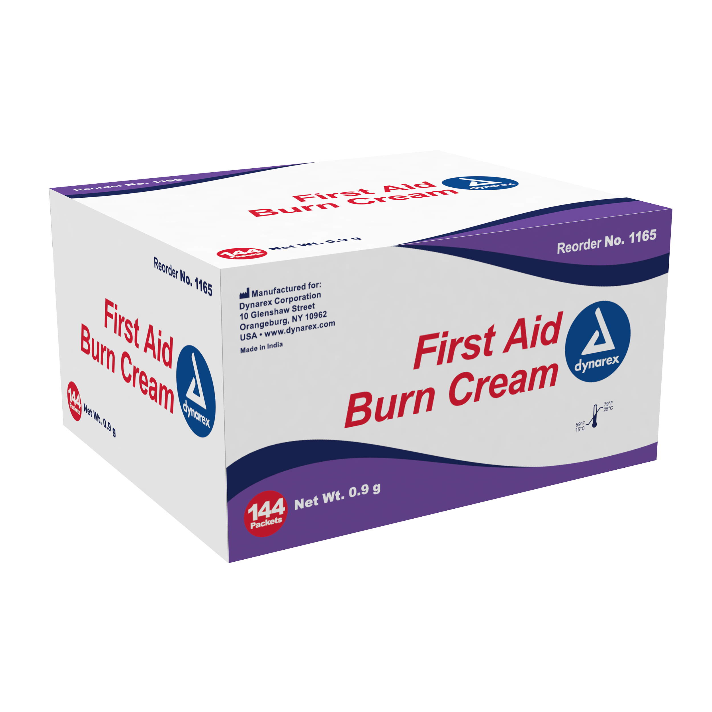 Dynarex #1165 First Aid Burn Cream in 0.9-oz foil pack